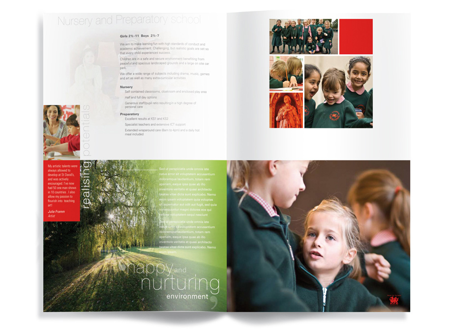 St David's School prospectus spread